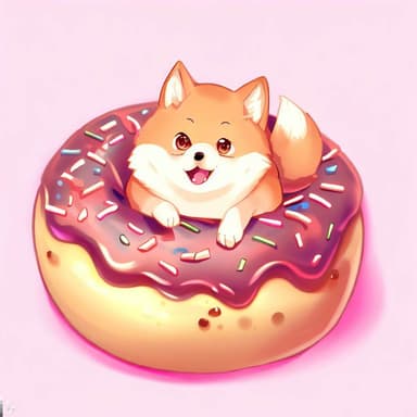 shiba inu inside a donut